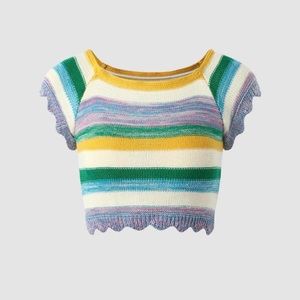 Multicolor striped knit top